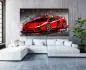 Mobile Preview: Auto Leinwandbild Lamborghini Aventador Abstrakt Red