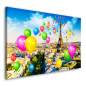 Mobile Preview: Wandbild Leinwandbild Paris Eiffelturm Balloon