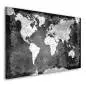 Preview: Wandbild Leinwandbild Weltkarte black Stone
