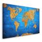 Preview: Wandbild Leinwandbild Weltkarte Oceanblue