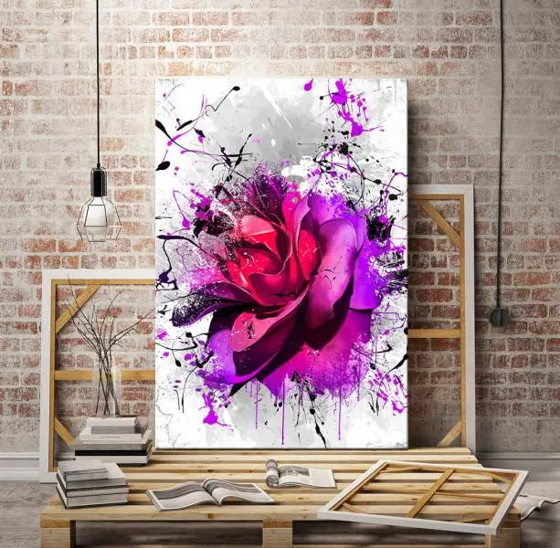 Wandbild Leinwandbild abstrakt Rose