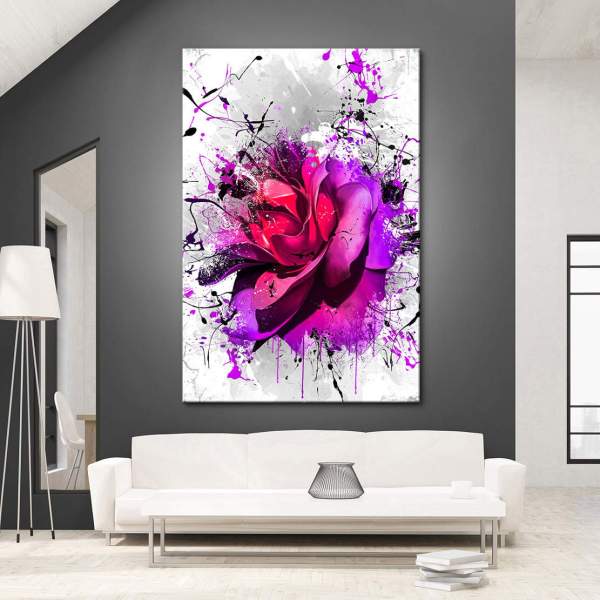 Wandbild Leinwandbild abstrakt Rose