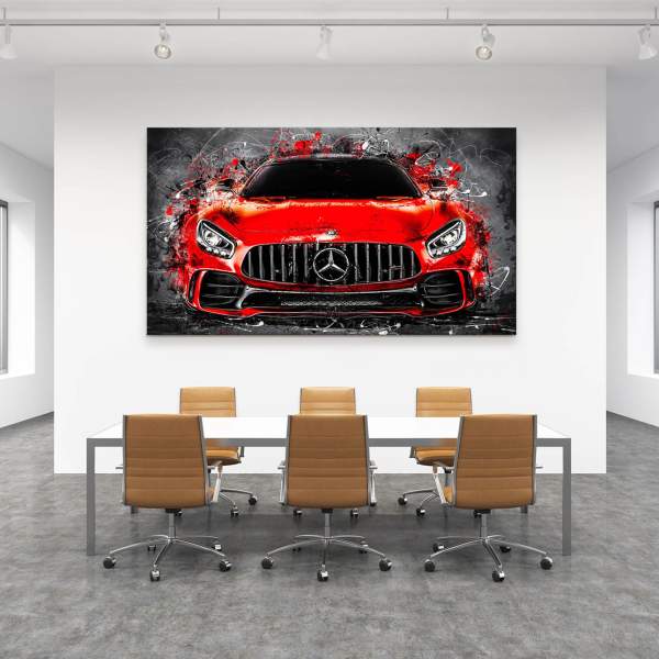 Auto Leinwandbild Mercedes AMG GT Red