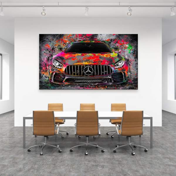 Auto Leinwandbild Mercedes AMG GT Pop Art