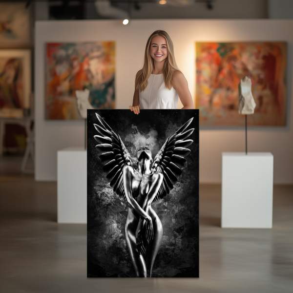 Leinwandbild Sensual Angel Black and White Abstrakt