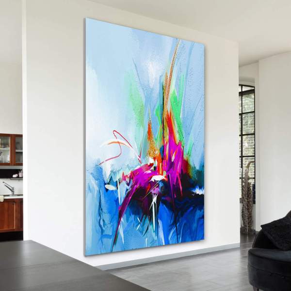 Abstraktes Wandbild Himmelblau