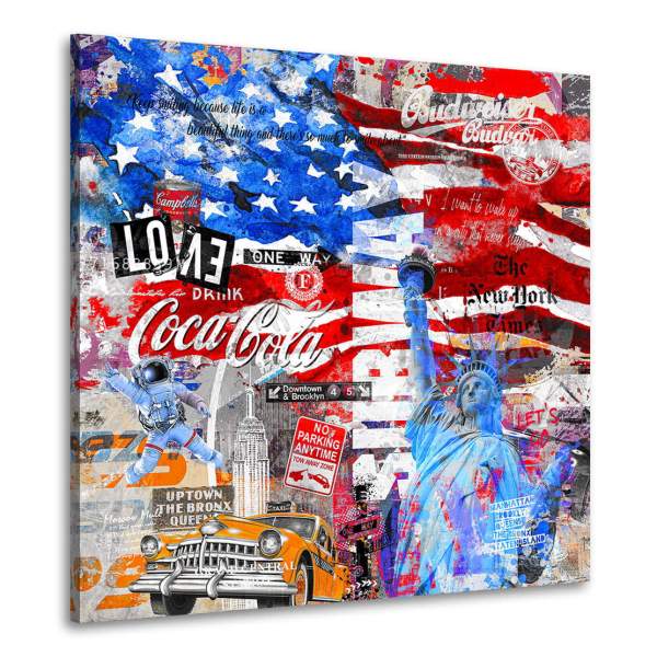 Wandbild Leinwandbild Amerika Love Pop Art