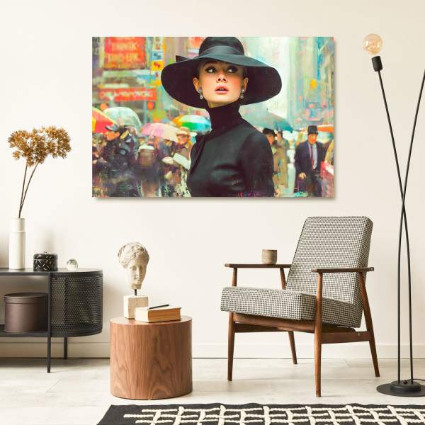 Audrey Hepburn in New York Wandbild