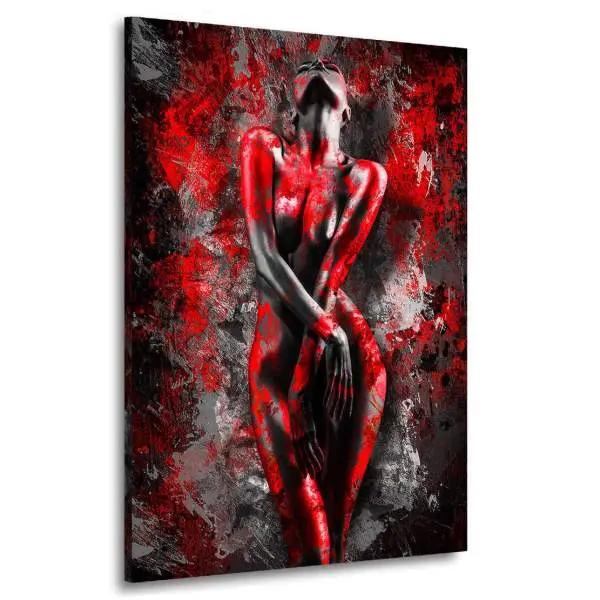 Leinwandbild Sensual Red Woman Abstrakt