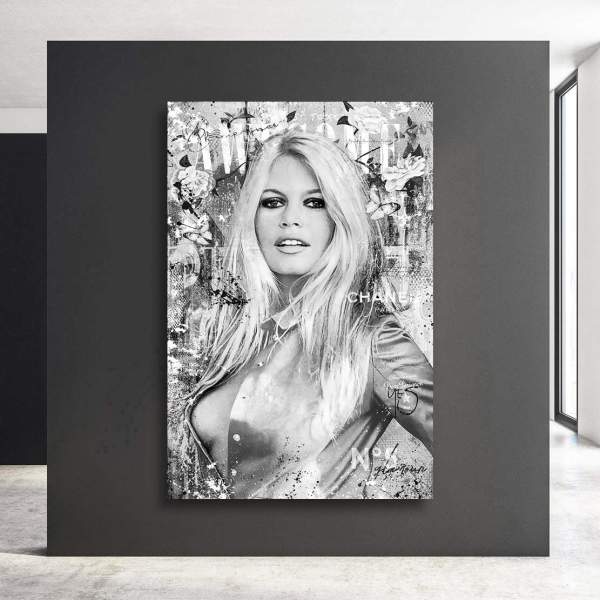 Wandbild Leinwandbild Brigitte Bardot Black and White