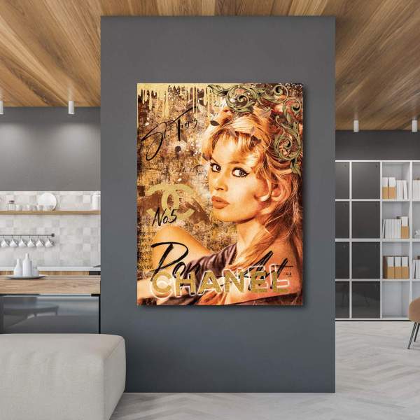 Bardot Blattgold Bild von Kunstgestalten24