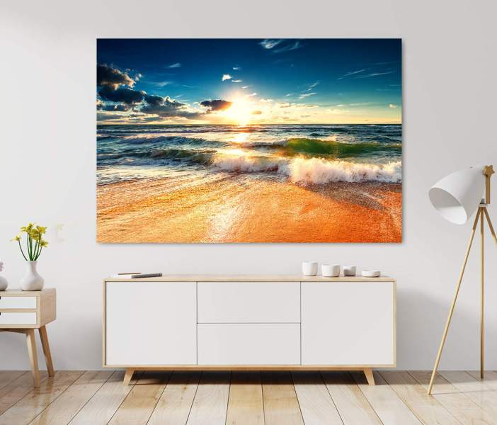 Leinwandbild-Sonne-Strand-Meer