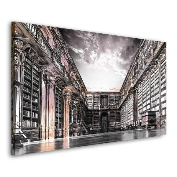 Wandbild Leinwandbild Bibliothek mit Aussicht