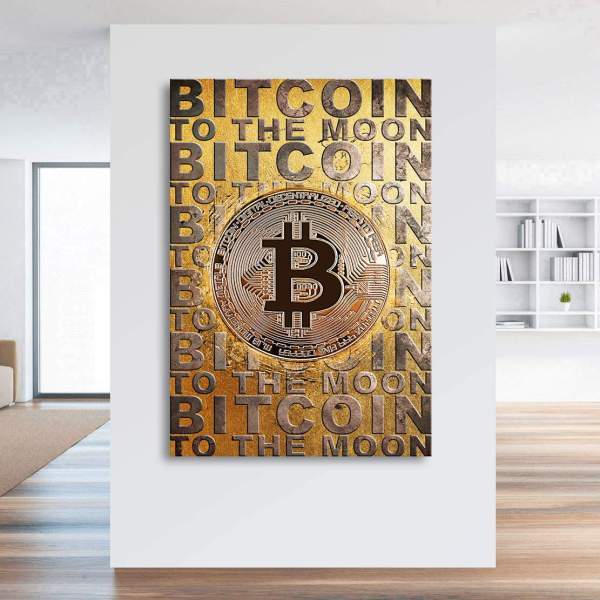 Bitcoin Leinwandbild von Kunstgestalten24