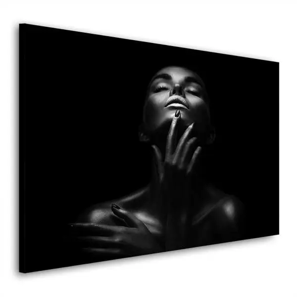 Wandbild Leinwandbild sensual dark Woman Silver