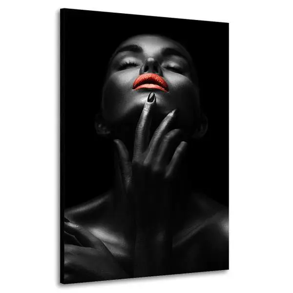 Wandbild Leinwandbild sensual dark Woman red Lips