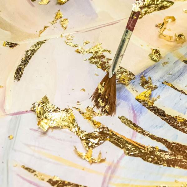 Blattgold Wandbild Dagobert Financial Times Pop Art Modern
