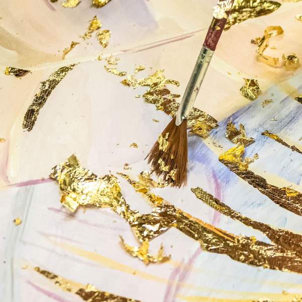 Blattgold Wandbild Micky & Co. Dollar Pop Art Gold Style
