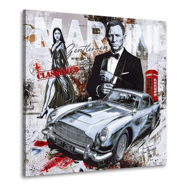 Wandbild Leinwandbild James Bond Pop Art Cold Style