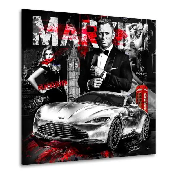 Leinwandbild James Bond & Aston Martin Style