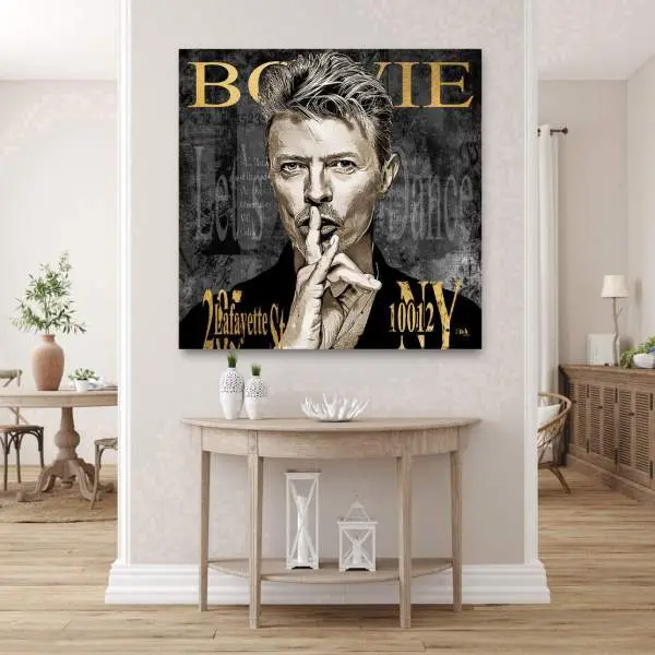 David Bowie Blattgold Bild von Kunstgestalten24