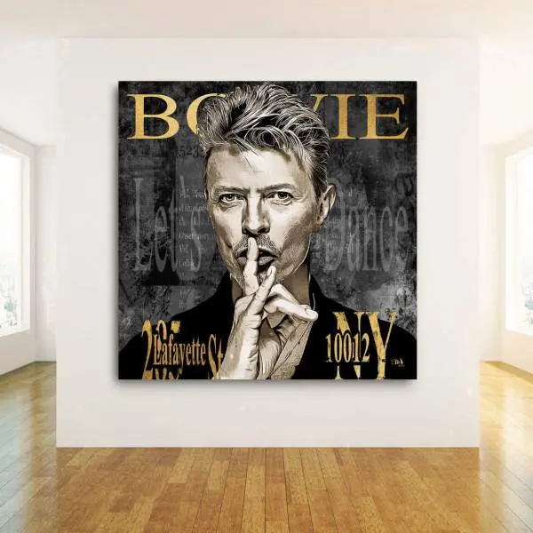 David Bowie Blattgold Bild von Kunstgestalten24