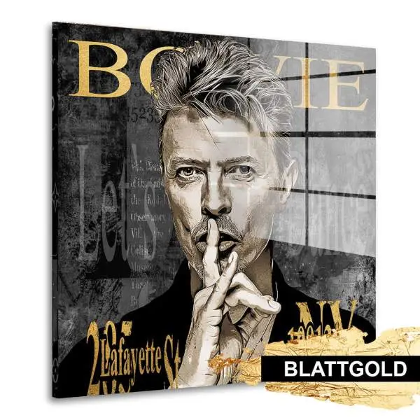 Blattgold Wandbild David Bowie Pop Art Style