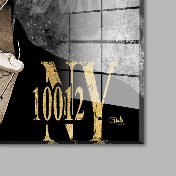 David Bowie Blattgold Bild von Kunstgestalten24