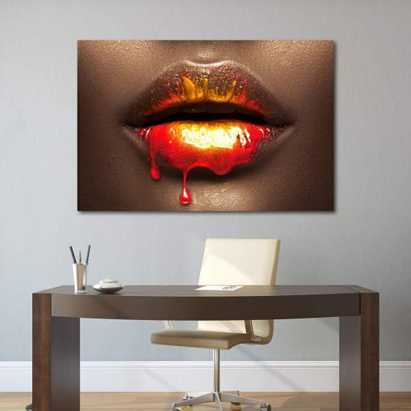 Lippen-Wandbild-Leinwandbild
