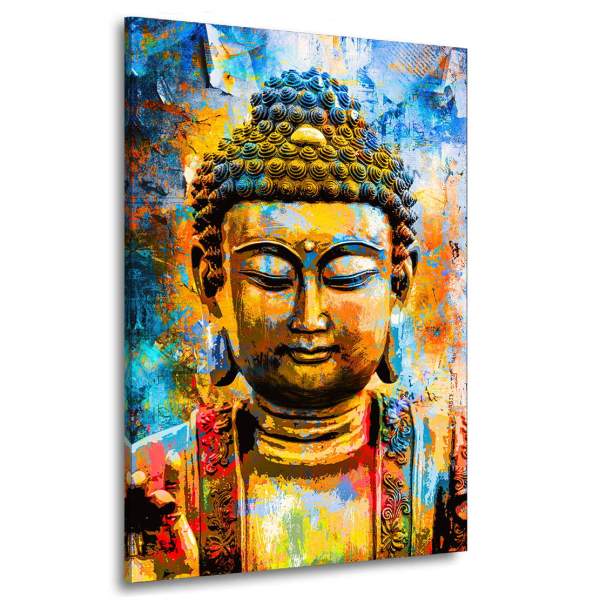 Wandbild Leinwandbild Buddha Blue Style