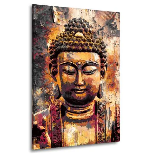 Wandbild Leinwandbild Buddha Retro