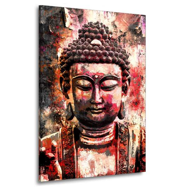 Wandbild Leinwandbild Buddha Red Style