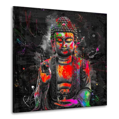 Wandbild Leinwandbild Buddha Pop Art Style