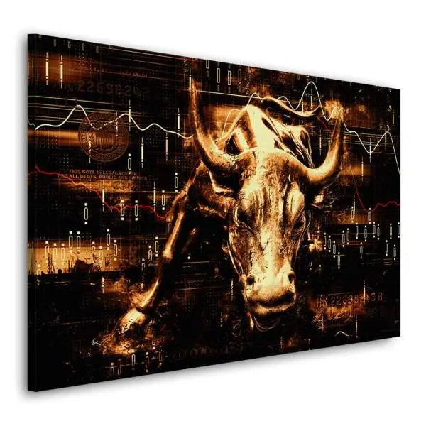 Wandbild Leinwandbild Börse Stier abstrakt