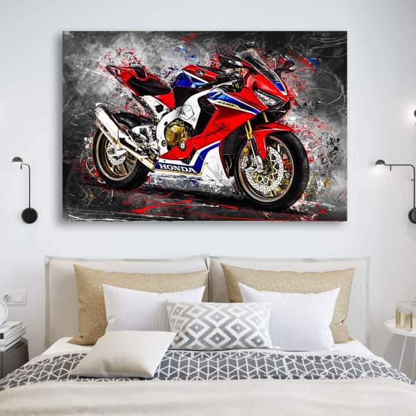Motorrad Leinwandbild von Kunstgestalten24