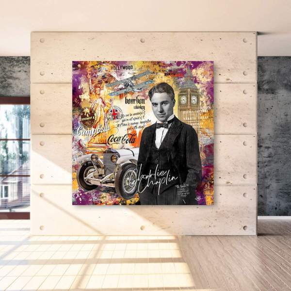 Charlie Chaplin Wandbild von Ron Danell