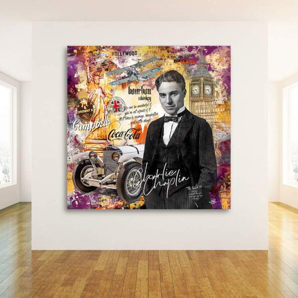 Charlie Chaplin Wandbild von Ron Danell