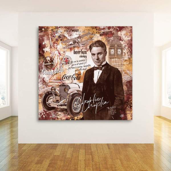 Charlie Chaplin als Aludibondbild von Ron Danell