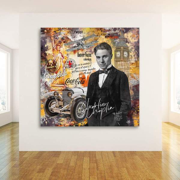 Charlie Chaplin Wandbild von Ron Danell