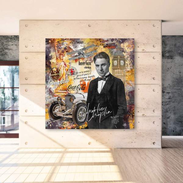 Charlie Chaplin Wandbild von Ron Danell