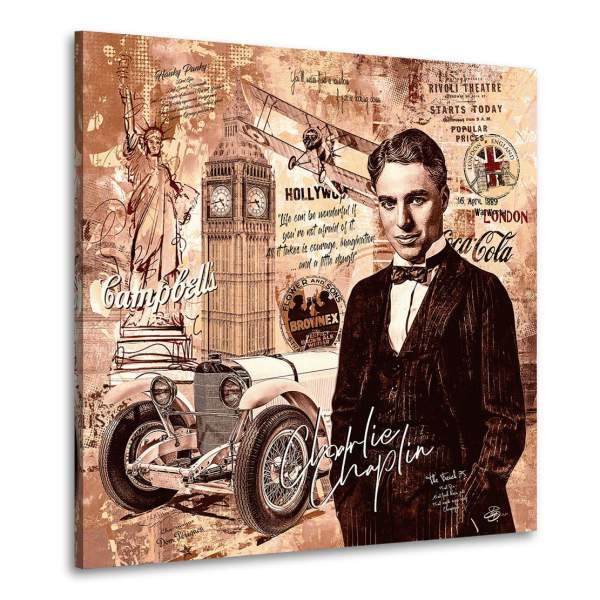 Charlie Chaplin auf Aludibond von Ron Danell