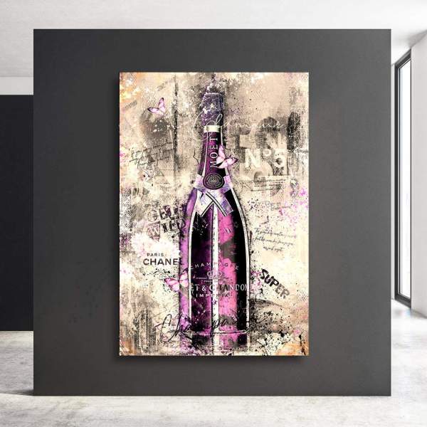Wandbild Leinwandbild Champagner Lifestyle Pop Art Retro