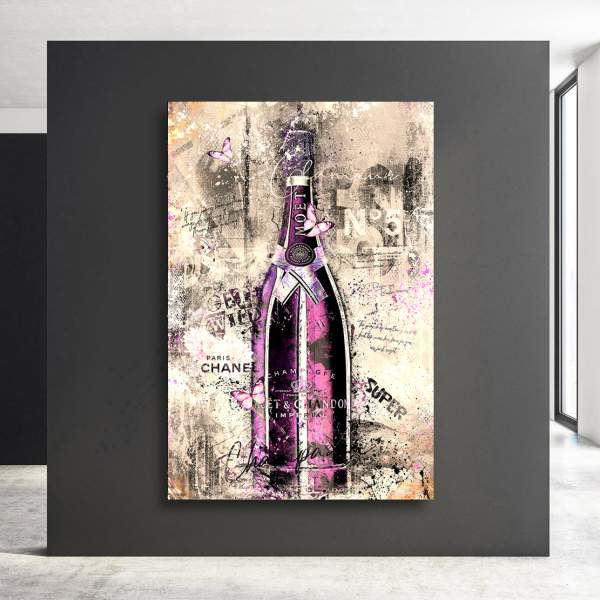 Champagner Aluminium Wandbild