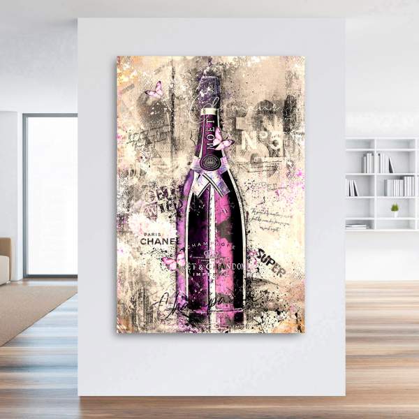 Champagner Aluminium Wandbild