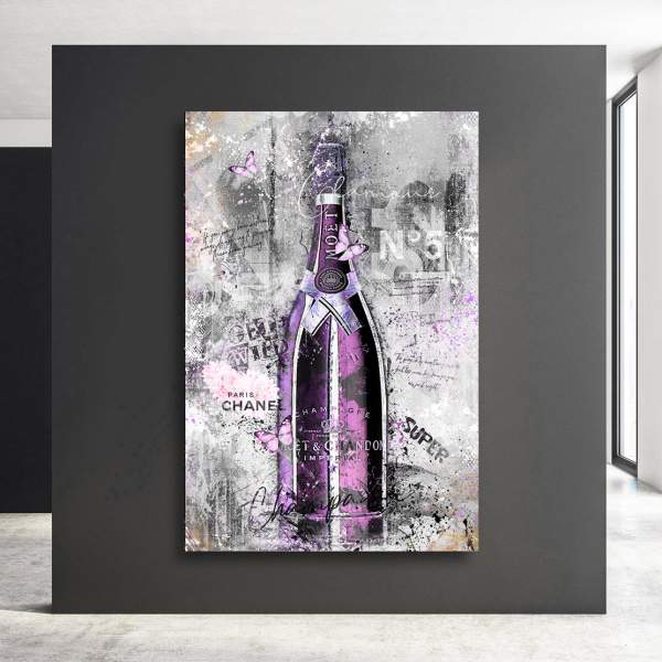 Champagner Aluminium Wandbild