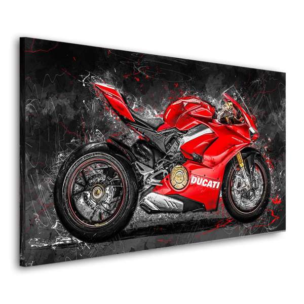 Wandbild Leinwandbild Ducati Panigale V4 Red Style Motorradbild