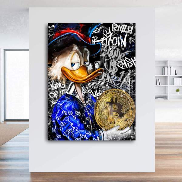 Dagobert Bitcoin Leinwandbild von Kunstgestalten24