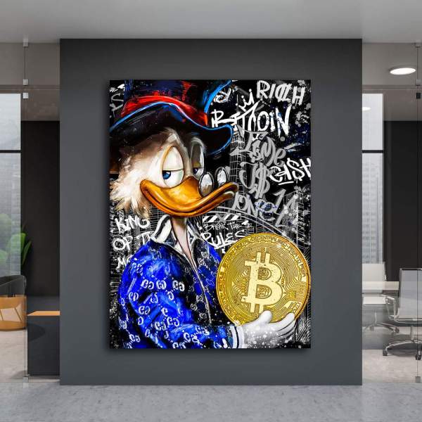 Dagobert Bitcoin Leinwandbild von Kunstgestalten24