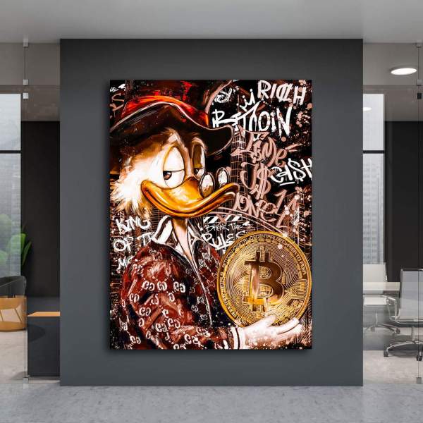 Dagobert Bitcoin Leinwandbild von Kunstgestalten24