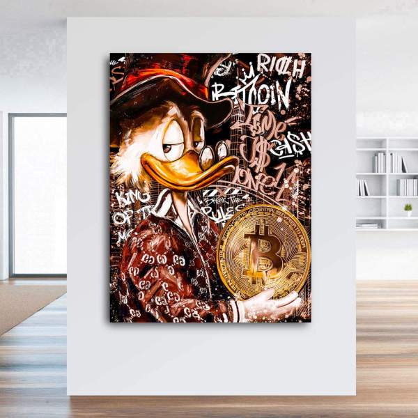 Dagobert Bitcoin Leinwandbild von Kunstgestalten24